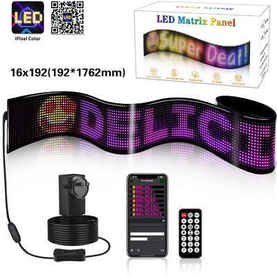 USB 5V Esnek Matrix Panel Ekranı 16*192 Çeşitli Uygulamalar için Piksel Boyutu